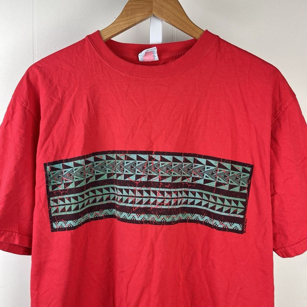 Crazy Shirts Candy Apple Red Dyed Fun Geometric Graphic T-Shirt Tee Size Large